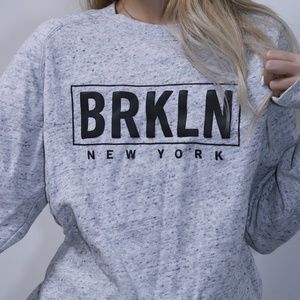 A&F heather grey crew neck sweater